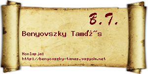 Benyovszky Tamás névjegykártya